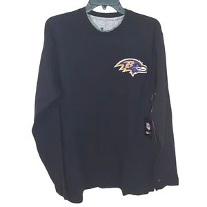 NWT Nike Baltimore Ravens Thermal Waffle Long Sleeve Crew Shirt BLACK